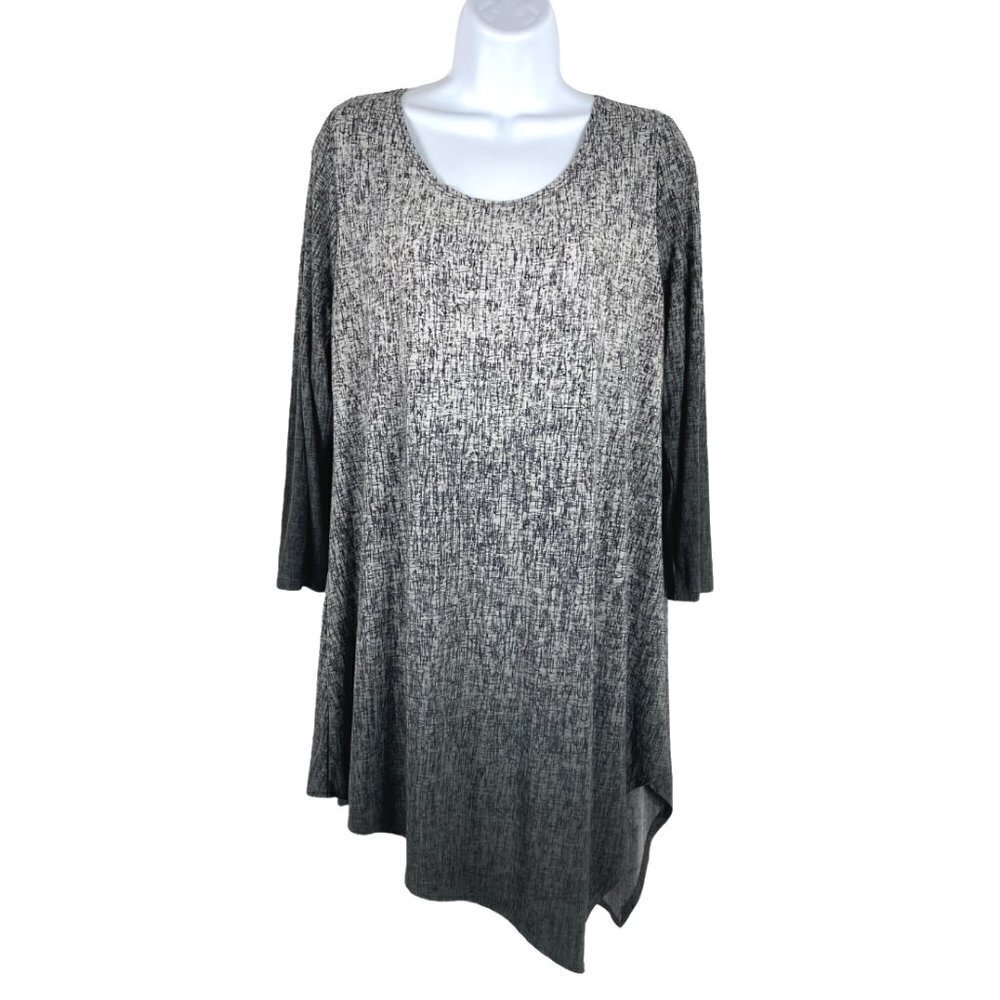 Clara Sun Woo Tunic Top Asymmetrical Ombre Print Women's Small‎